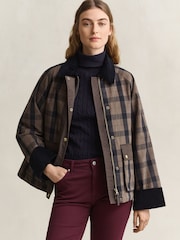 GANT Checked Wax Jacket - Imaginea 2 din 10