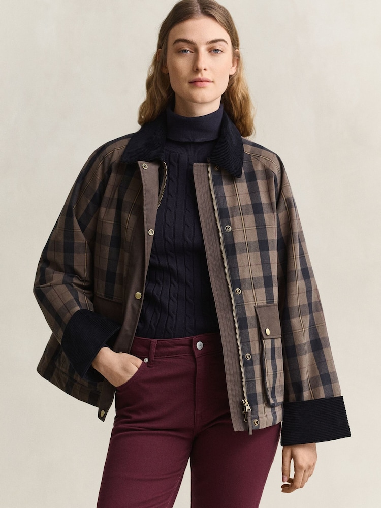 GANT Checked Wax Jacket - Imaginea 2 din 10 GANT Checked Wax Jacket - Imaginea 2 din 10