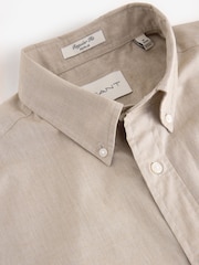 GANT Brown Classic Poplin Short Sleeve Shirt - Image 3 of 5