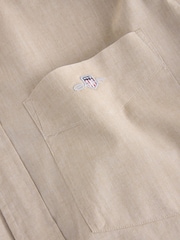 GANT Brown Classic Poplin Short Sleeve Shirt - Image 4 of 5
