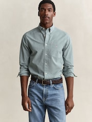 GANT Green Classic Poplin Gingham Check Shirt - Image 1 of 7