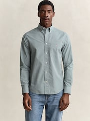 GANT Green Classic Poplin Gingham Check Shirt - Image 3 of 7