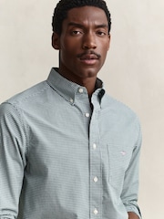 GANT Green Classic Poplin Gingham Check Shirt - Image 5 of 7