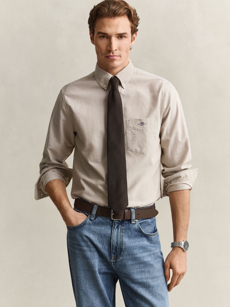 GANT Brown Classic Oxford Shirt - Image 1 of 7 GANT Brown Classic Oxford Shirt - Image 1 of 7