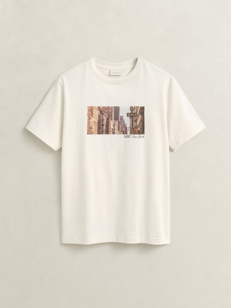 GANT Cream Scenic Graphic T-Shirt - Image 5 of 5 GANT Cream Scenic Graphic T-Shirt - Image 5 of 5