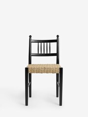 Nina Campbell Set of 2 Black Alder Dining Chairs - Image 1 of 5