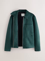 Зеленый - Faux Suede Zip Up Jacket - Изображение 8 11
