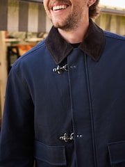 Navy Shower Resistant Fireman Clasp Barn Jacket - Image 3 of 9