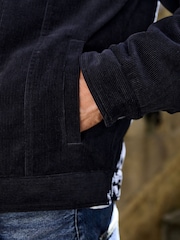 Black Cord Borg Lined Trucker Jacket - Image 7 of 8