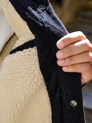 Black Cord Borg Lined Trucker Jacket - Image 8 of 8