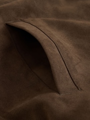 Brown Faux Suede Borg Lined Trucker Jacket - Image 18 of 19