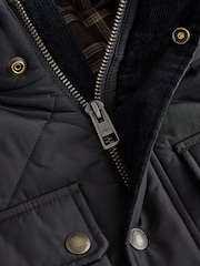 블랙 - Quilted Shower Resistant Biker Jacket - 12의 이미지 12