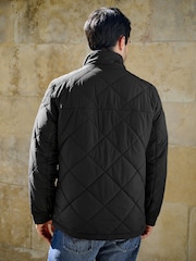 블랙 - Quilted Shower Resistant Biker Jacket - 12의 이미지 3