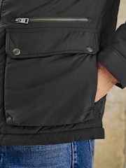 블랙 - Quilted Shower Resistant Biker Jacket - 12의 이미지 6