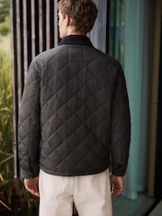 Green Shower Resistant Quilted Barn Jacket - Image 4 of 12