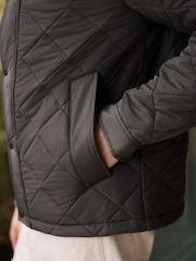 Green Shower Resistant Quilted Barn Jacket - Image 7 of 12