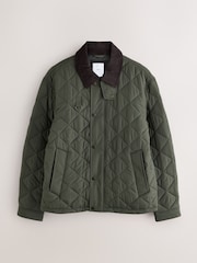Green Shower Resistant Quilted Barn Jacket - Image 8 of 12