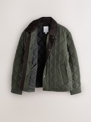Green Shower Resistant Quilted Barn Jacket - Image 9 of 12