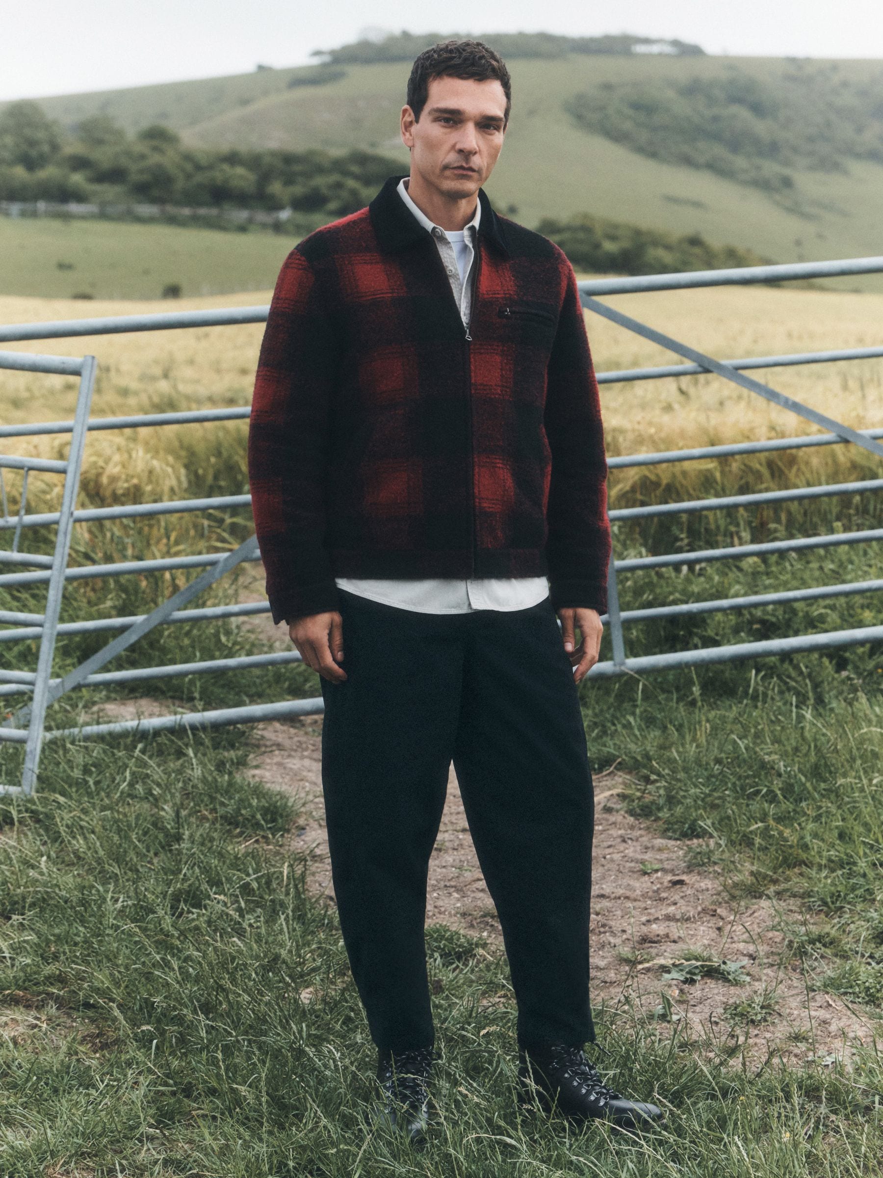 Buy Red/Black Buffalo Check Worker Jacket With Wool from Next USA