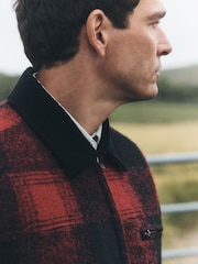Red/Black Buffalo Check Worker Jacket With Wool - Image 4 of 7