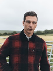 Red/Black Buffalo Check Worker Jacket With Wool - Image 5 of 7