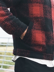 Red/Black Buffalo Check Worker Jacket With Wool - Image 6 of 7