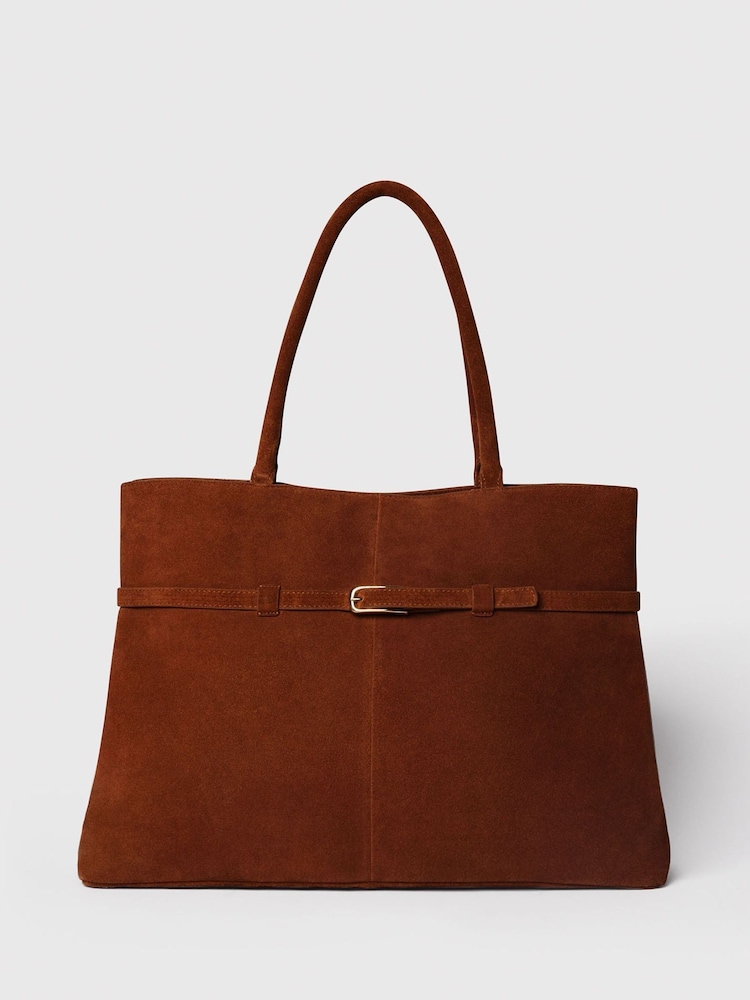 Whistles Brown Noelle Clasp Detail Tote Bag - Image 1 of 5