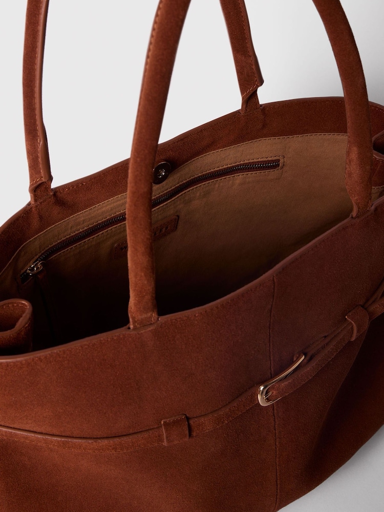 Whistles Brown Noelle Clasp Detail Tote Bag - Image 5 of 5