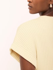 Желтый - Mint Velvet Wool Blend Longline Knit Top - Изображение 2 8