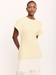 Желтый - Mint Velvet Wool Blend Longline Knit Top - Изображение 4 8