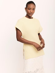 Желтый - Mint Velvet Wool Blend Longline Knit Top - Изображение 6 8