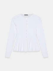 Mint Velvet White Peplum Knit Cardigan - Image 7 of 8