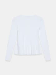 Mint Velvet White Peplum Knit Cardigan - Image 8 of 8