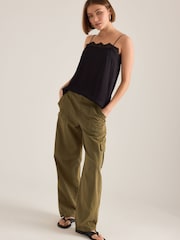 Πράσινο - Anthropologie Barrel Cargo Trousers - Εικόνα 1 του 4