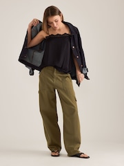 Πράσινο - Anthropologie Barrel Cargo Trousers - Εικόνα 2 του 4