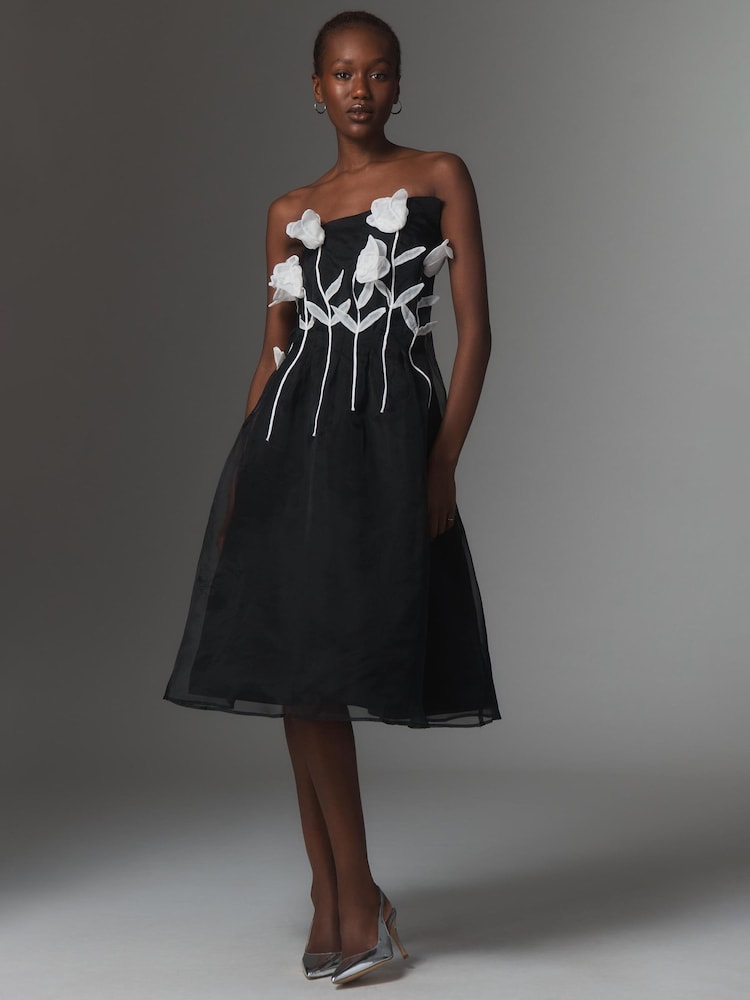 red velvet dress with black lace Maeve Lyocell Blend Floral Embroidered Cami Maxi Dress | Disturbia main image 1