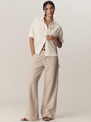 Anthropologie Maeve Mabel Boxy Oxford White Shirt - Image 3 of 4
