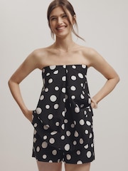 Anthropologie Maeve Cotton Swing Black Bandeau Top - Image 1 of 4
