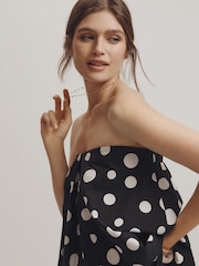 Anthropologie Maeve Cotton Swing Black Bandeau Top - Image 4 of 4