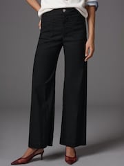 Μαύρο - Anthropologie Maeve The Colette Wide-Leg Trousers - Εικόνα 3 του 4