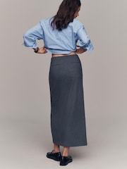 Anthropologie Maeve Wrap Pencil Grey Midi Skirt - Image 4 of 4