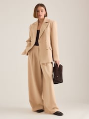 Anthropologie Maeve The Avery Pleated Nude Trousers - Imaginea 1 din 4