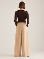 Anthropologie Maeve The Avery Pleated Nude Trousers - Imaginea 4 din 4