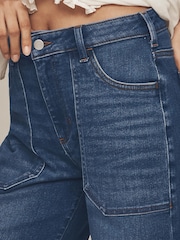 Ανθρωπολογία Pilcro The Rylan Χαλαρό Ψηλόμεσο Μπλε Τζιν με Φαρδιά Ριγέ Στυλ - Εικόνα 4 από 5