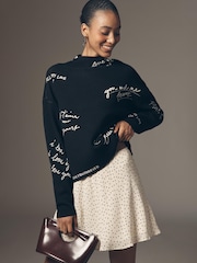 Μαύρο - Πουλόβερ με ψεύτικο λαιμόκοψη από την Anthropologie Maeve Carys - Εικόνα 1 από 3