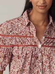 Roz - Anthropologie Maeve The Leandra Shirred Yoke Blouse - Imaginea 4 din 4
