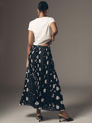 Anthropologie Maeve Sheer Pleated Black Maxi Skirt - Image 3 of 4