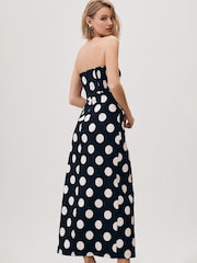Anthropologie Strapless Linen Plunge-Neck Black Midi Dress - Image 2 of 2