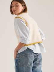 Anthropologie Maeve Blanket Stitch Knitted Nude Vest - Image 2 of 6