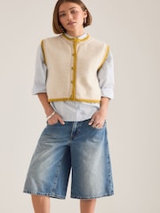 Anthropologie Maeve Blanket Stitch Knitted Nude Vest - Image 3 of 6